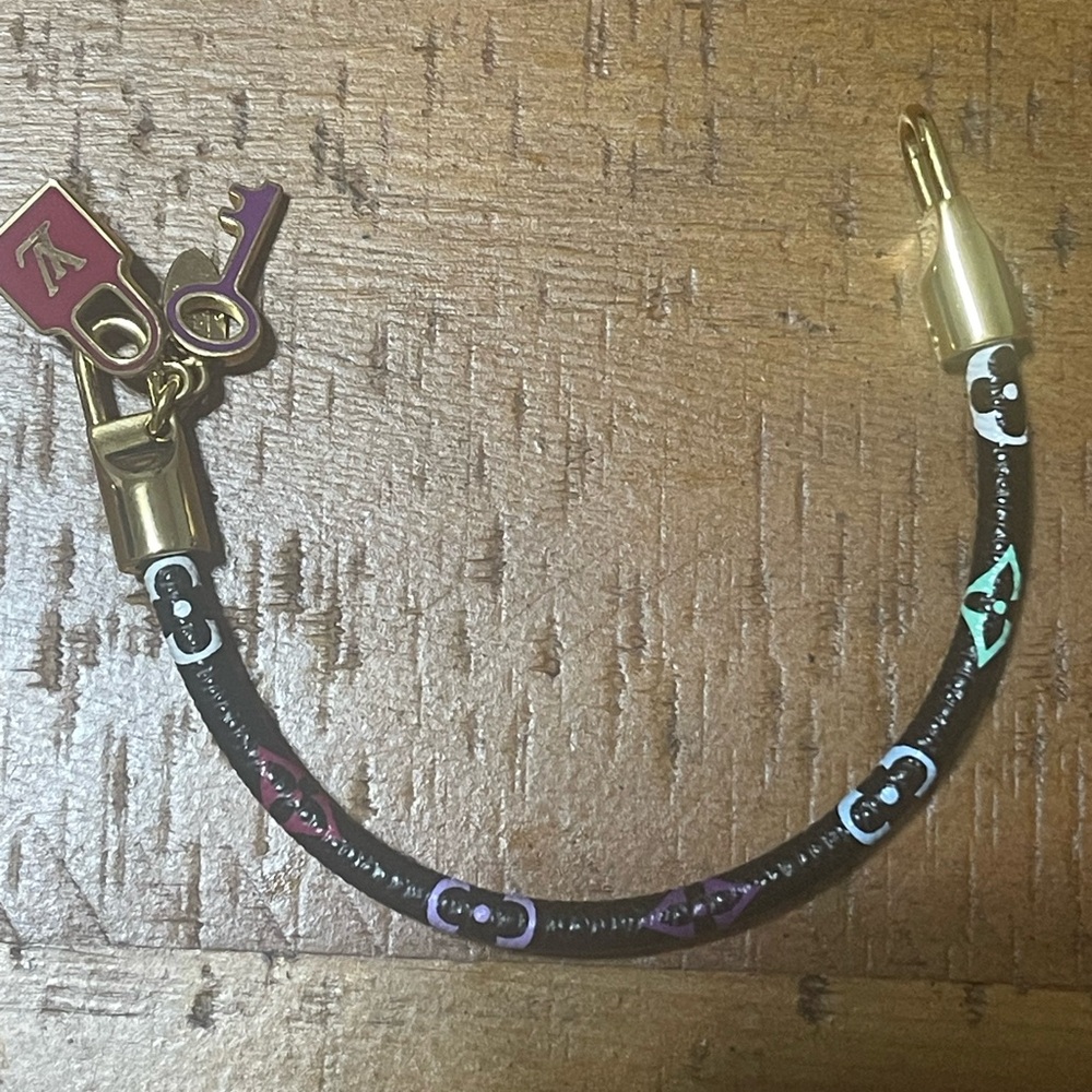 Authentic Louis Vuitton Black Multicolored Charm Bracelet